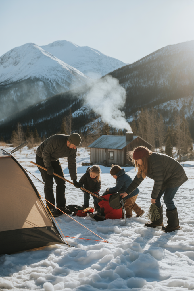 a realistic family winter campsite in th gzuq wuqsjwvedyuttfuaw k0ogldasri kz ywj1uspa
